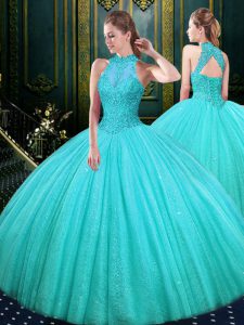Sleeveless Lace and Appliques Lace Up Quinceanera Dress