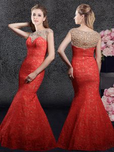 Unique Mermaid Bateau Cap Sleeves Lace Homecoming Dress Beading and Lace Zipper