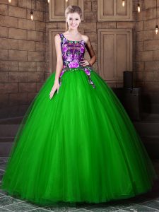 One Shoulder Lace Up Quinceanera Gowns Pattern Sleeveless Floor Length