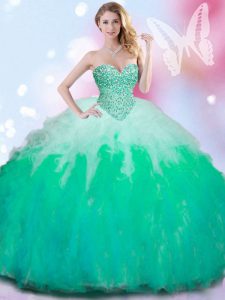 Floor Length Multi-color 15 Quinceanera Dress Sweetheart Sleeveless Lace Up