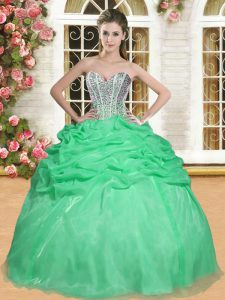 Beading Sweet 16 Quinceanera Dress Lace Up Sleeveless Floor Length
