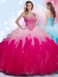 Eye-catching Floor Length Multi-color Quince Ball Gowns Sweetheart Sleeveless Lace Up