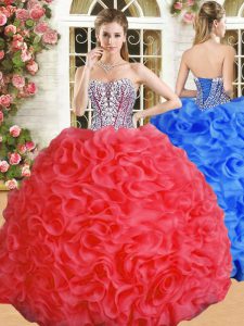 Inexpensive Sleeveless Beading and Ruffles Lace Up Sweet 16 Quinceanera Dress