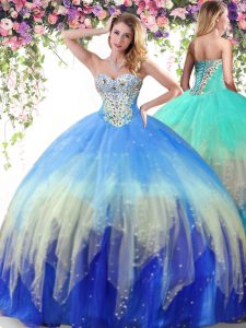 Charming Floor Length Multi-color Quinceanera Gowns Sweetheart Sleeveless Lace Up