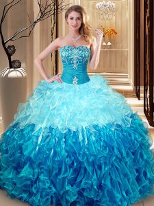 Floor Length Ball Gowns Sleeveless Multi-color Quinceanera Dresses Lace Up
