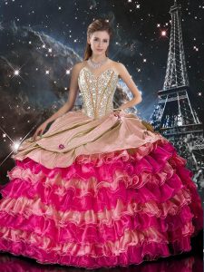 Custom Fit Floor Length Multi-color Quinceanera Dress Sweetheart Sleeveless Lace Up