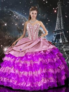 Customized Multi-color Sleeveless Organza Lace Up Quinceanera Dress for Military Ball and Sweet 16