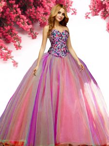 Lovely Multi-color 15 Quinceanera Dress Military Ball and Sweet 16 and Quinceanera and For with Beading Sweetheart Sleev