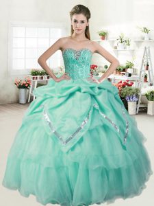 Pick Ups Apple Green Quince Ball Gowns Sweetheart Sleeveless Lace Up