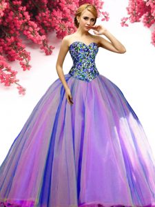 Multi-color Sweetheart Lace Up Beading 15 Quinceanera Dress Sleeveless
