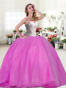 Eye-catching Floor Length Ball Gowns Sleeveless Lilac Sweet 16 Dresses Lace Up