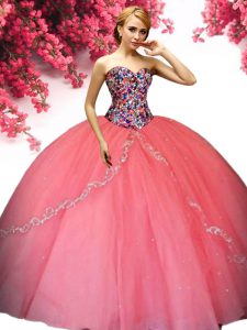 Perfect Sweetheart Sleeveless Tulle Quinceanera Dresses Beading Lace Up