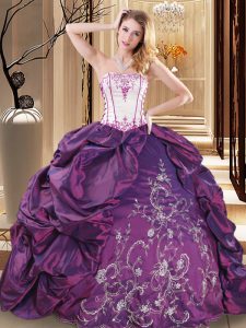 Extravagant Floor Length Ball Gowns Sleeveless Purple Vestidos de Quinceanera Lace Up