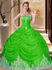 Artistic Lace Up Vestidos de Quinceanera Lace and Appliques Sleeveless Floor Length